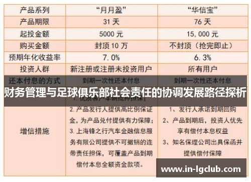 财务管理与足球俱乐部社会责任的协调发展路径探析